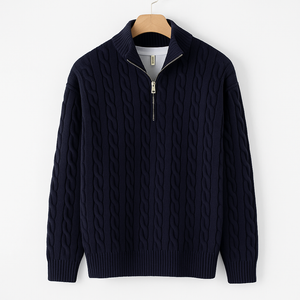 Men’s Loose Zip Knit Sweater