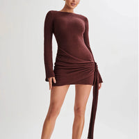 Hip-hugging V-shaped Backless Short Dresses