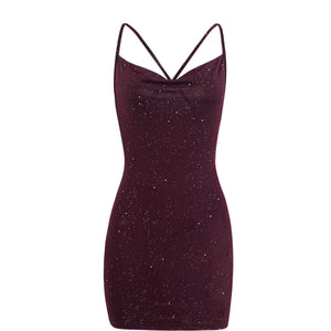 Elegent Cross Shoulder Strap Dress