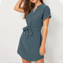 V-neck Short Sleeve Dress