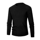 Men's Solid Color Waffle Round Neck Base Sweater
