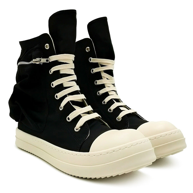 Black High-Top Canvas Sneakers