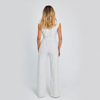 Fashion Elegant Long Sleeveless Jumpsuit Summer V-neck Casual Wide Leg Long Overalls Clothing For Women
