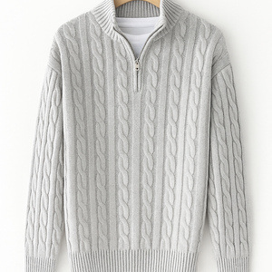 Men’s Loose Zip Knit Sweater