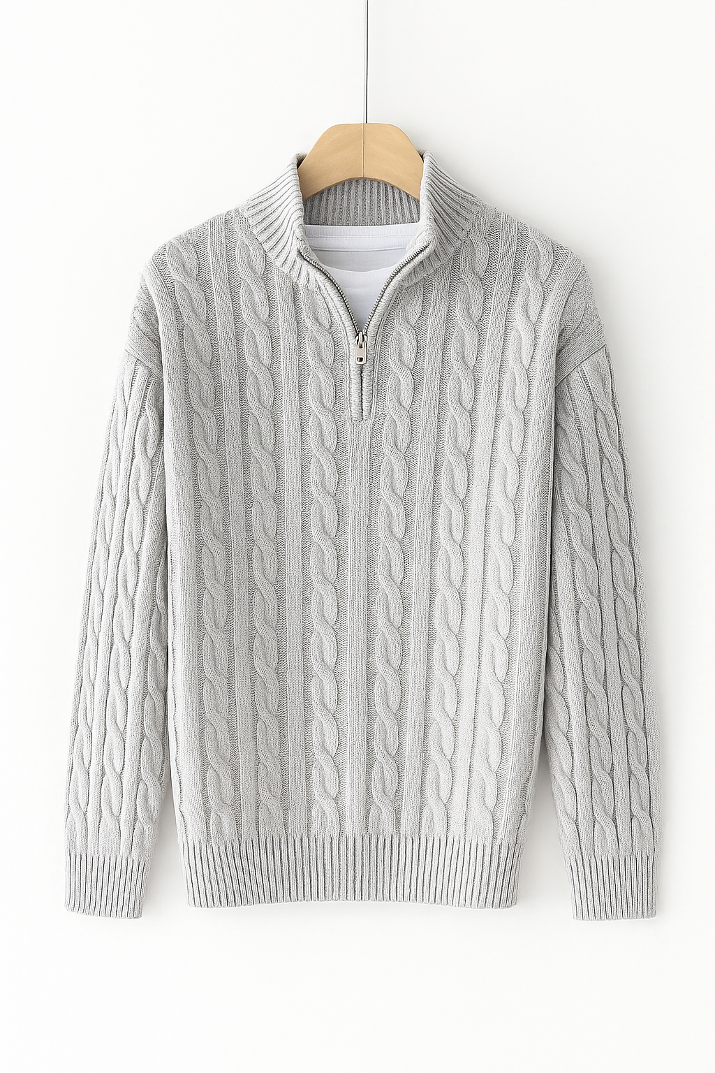 Men’s Loose Zip Knit Sweater