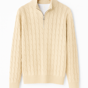Men’s Loose Zip Knit Sweater