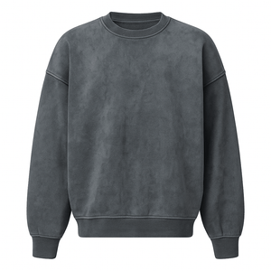 Suede Heavy Round Neck Sweater