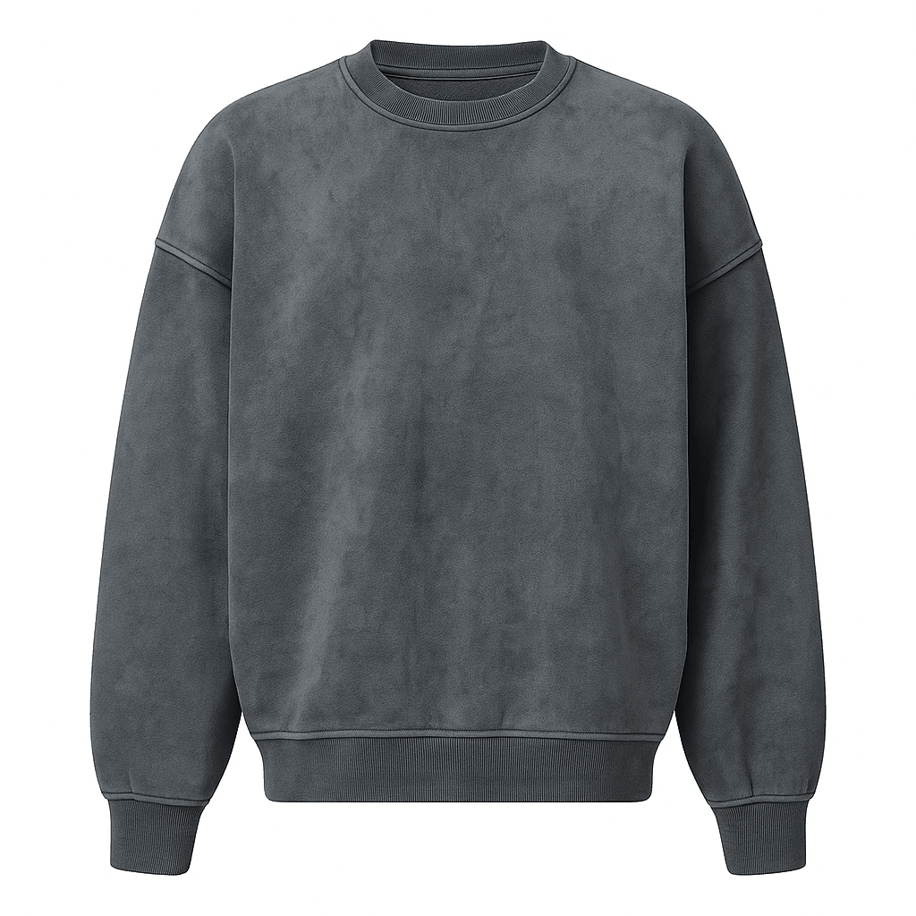 Suede Heavy Round Neck Sweater