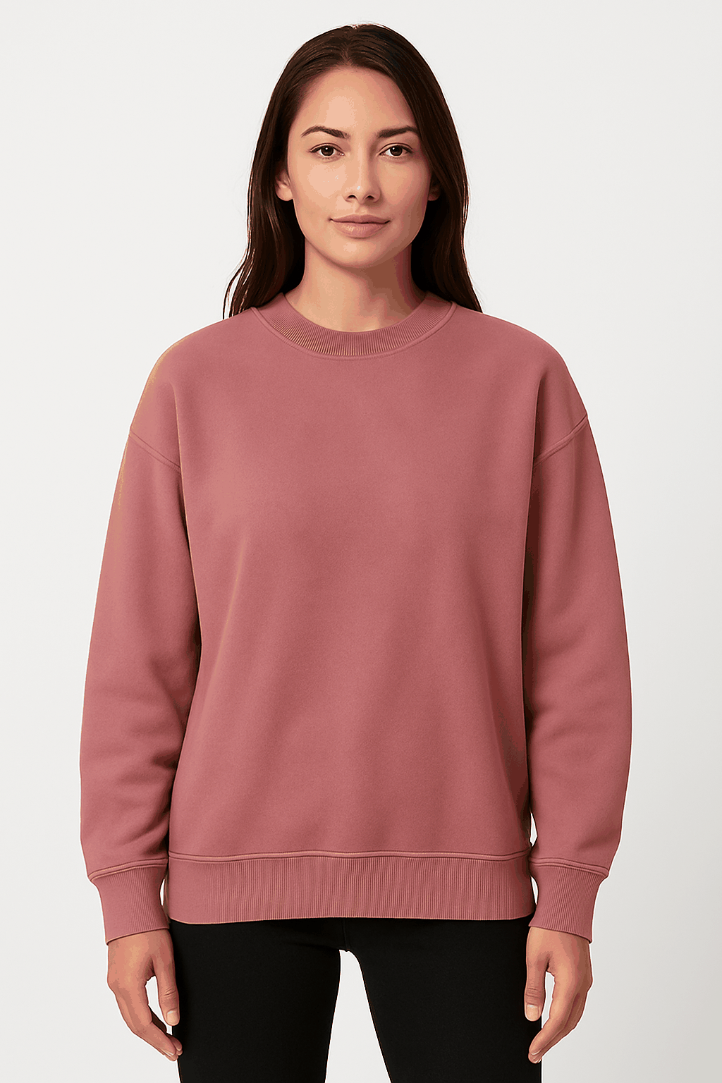 Suede Heavy Round Neck Sweater
