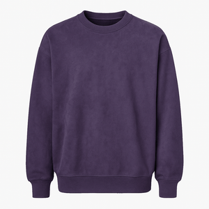 Suede Heavy Round Neck Sweater
