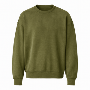 Suede Heavy Round Neck Sweater