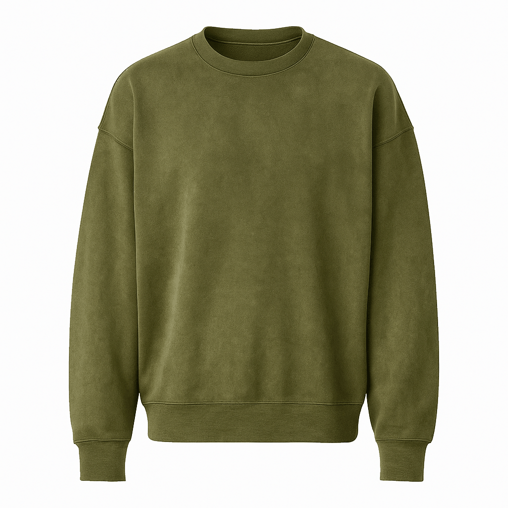 Suede Heavy Round Neck Sweater