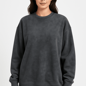 Suede Heavy Round Neck Sweater