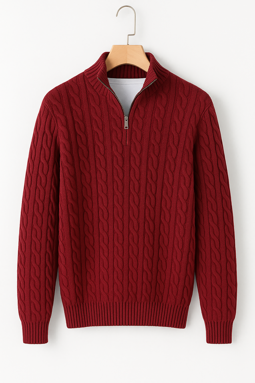 Men’s Loose Zip Knit Sweater